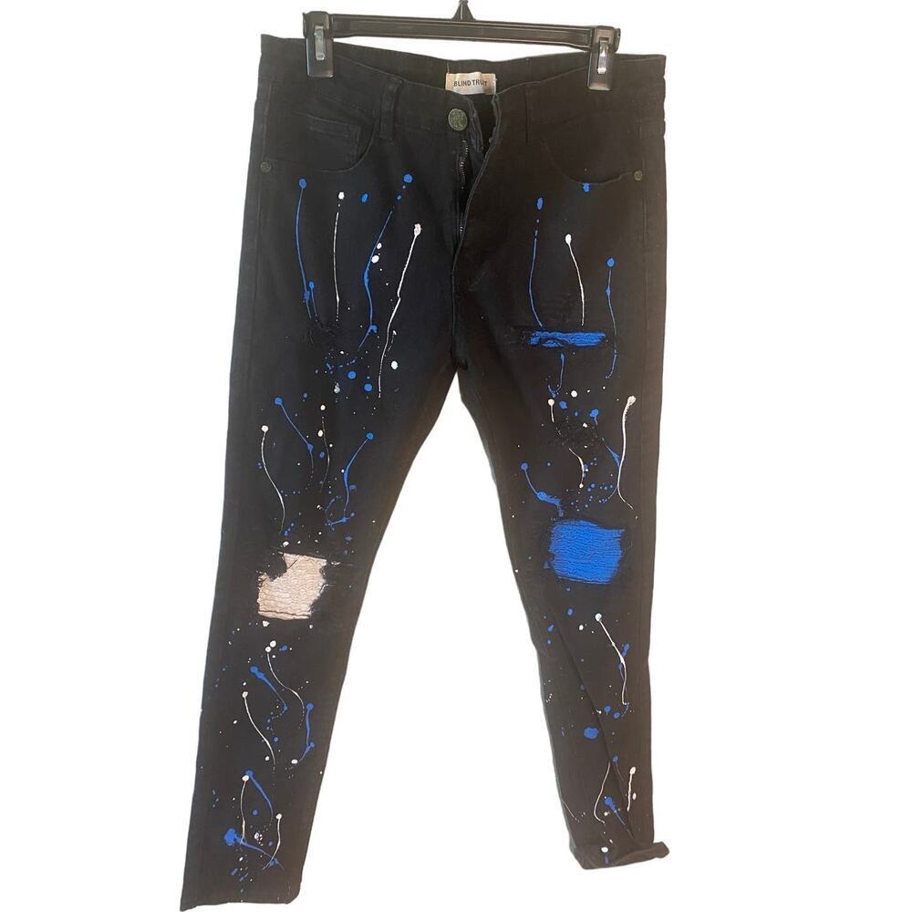 Blind Trust Black Paint Splattered W32 L32 Pants